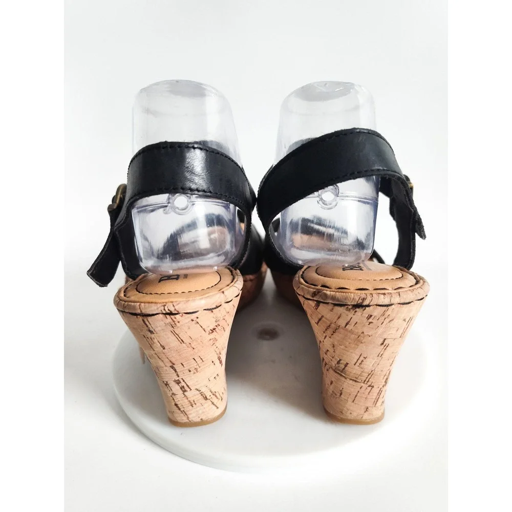 New Born Wedge Sandals 11‎ Leather Cork Ankle Strap Comfort Boho Preppy Travel